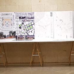 EXPOSICIÓN DE LOS PROYECTOS DEL CONCURSO DE IDEAS NUEVA PLAZA AL INICIO DE LA GRAN VÍA DE ALMAZÁN